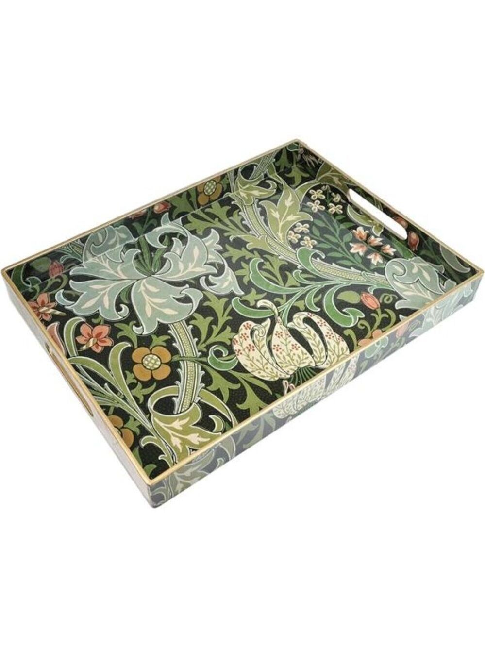 Plastic Serving Tray with Handles Decorative Coffee Table Tray Home Kitchen Deco